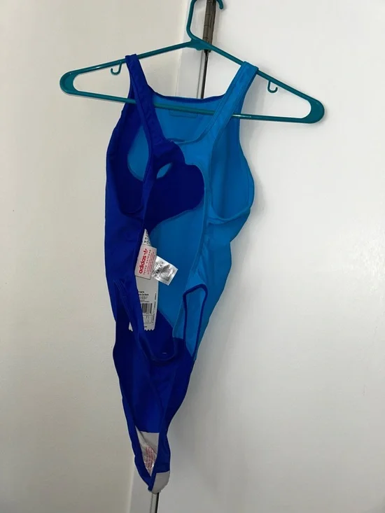 Adidas x Lotta Volkova Blue Two-Tone High-Neck One-Piece Swimsuit - S - NWT - Picture 9 of 12
